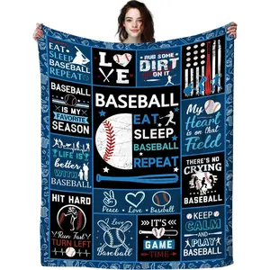 Flannel Cozy Blanket - 50x40in Multi-Size 100% Polyester Gentle Soft Throw, Giftable Blankets for Sports Team Fans, Ideal for Boys, Everyday Use Item