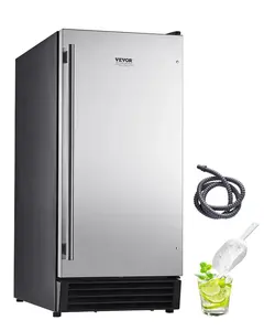 VEVOR Undercounter Built-in Ice Maker, TikTokShopBlackFriday, 50 Lbs/Day Under Counter Ice Maker Machine with Drain Pump Reversible Door Stainless Steel, Freestanding Ice Maker for Commercial Home Kitchen