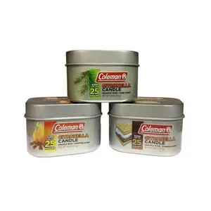 212 MAIN WPC Scented Citronella Tin Container Candles - 3 Pack, Camping & Hiking Lights, Wall Aroma Decor for Sports & Outdoor Use