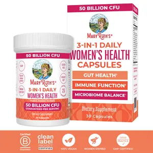 MaryRuth's 3-in-1 Daily Women's Health Capsules – Gut & Vaginal Health - Microbiome Support for Women - 50 Billion CFU - 30 ct