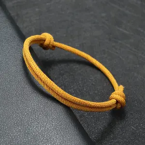 US-FASHION - New Handmade Adjustable Rope Bracelet Men 4mm Thin String Relationship Braclet Gift For Him Lucky Thread Brazalete Pulseira