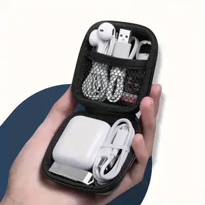 Portable Headphone Case, Durable Electronic Storage Box for AirPods & Earbud & Ear Pads & Wireless Headphones, Headset Storage Case for Home Office