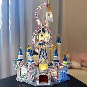 World Famous Garden Castle Large High-Difficulty Assembly Model, Micro Particle Building Blocks, Home Decor Ornament Toy