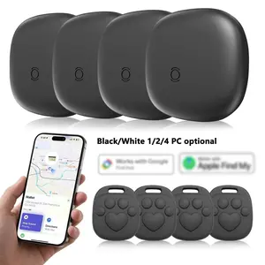 Air Tag Tracker –Smart Tracker Tag for Android or iOS 1/2/4 Pack, Works with Apple Find My or Google Find Hub App, Loud Sound, Replaceable Battery, for Keys, Luggage, Suitcase, Backpack, Wallet- Black/White