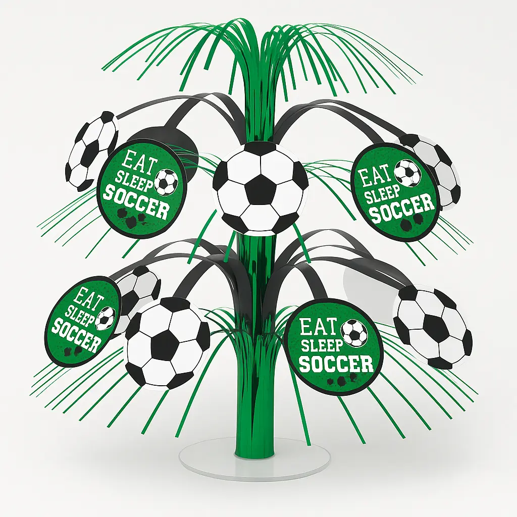 Soccer "Eat Sleep Soccer" Cascade Centerpiece Decoration, 14-Inch