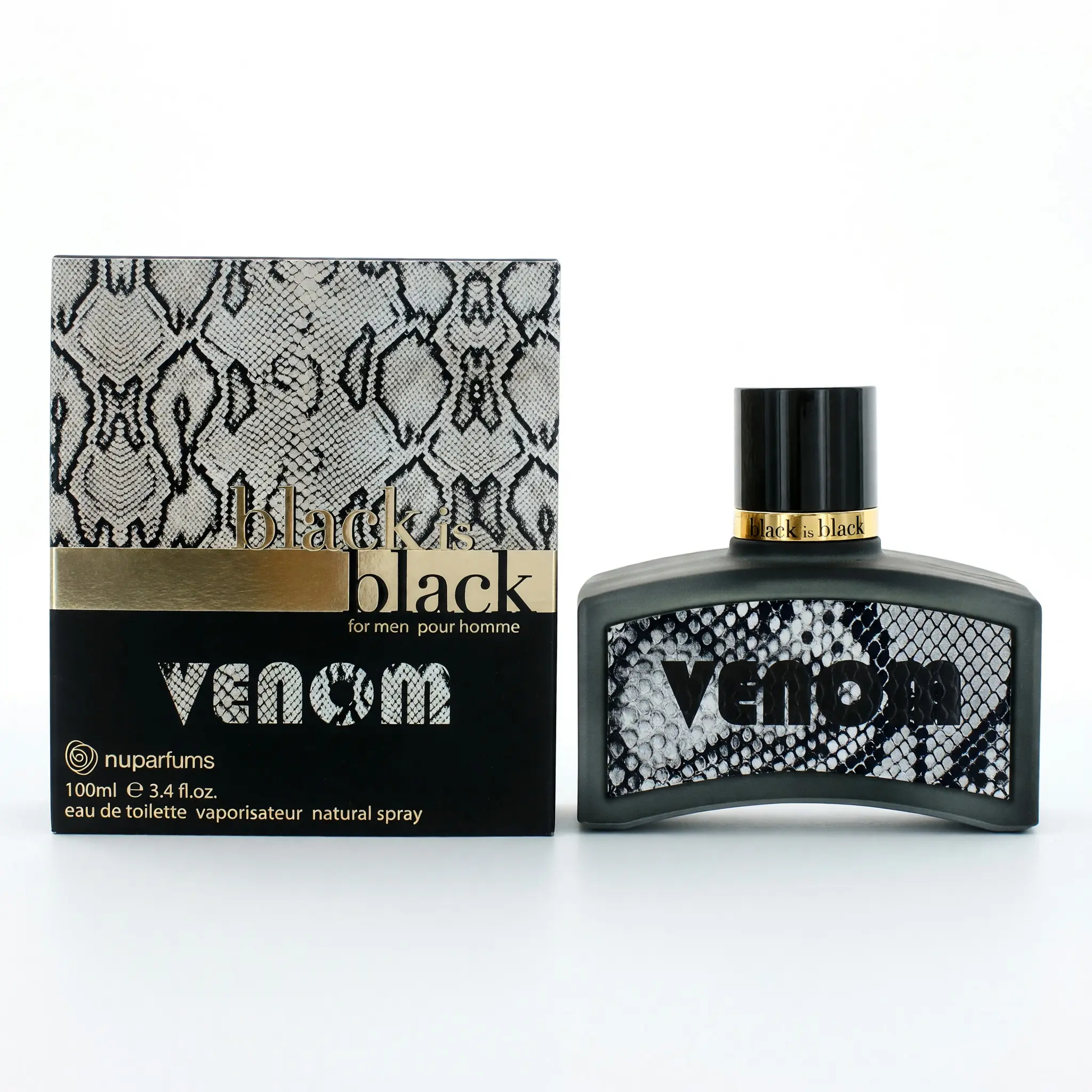Men's Black is Black Venom Mint-Lemon EDT Spray by NuParfums, 3.4 oz