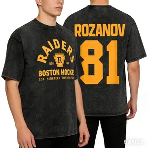Retro Heated Rivalry T-Shirt Viral Boston Raiders Hockey Tee| Rozanov 81 Vintage Washed Shirt|  Sports Streetwear