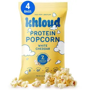 White Cheddar Protein Popcorn Snack (4 pack) - 7g Protein Per Serving, Khloe Kardashian's Popcorn