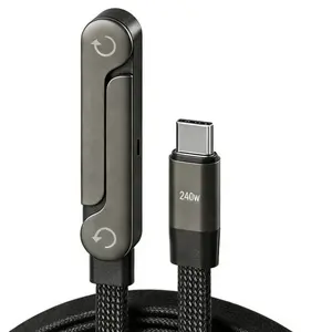 Super Fast Charging Stand Data Cable Invisible Flat Charger Dual-In-One USB-C Charging Box Side Standing Foldable Quick Charge