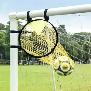 Youth Soccer Goal Target Net Training Equipment with High-Quality PVC Straps, Adjustable Buckles, Durable Knotless Mesh for Shooting Practice and Free-Kick Accuracy - Unisex Youth Football Training Aid