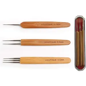 0.5mm Dreadlocks Crochet Hooks Needles Tool Set for Dreadlock Hair Weaving, Optional 1 Hook, 2 Hooks or 3 Hooks