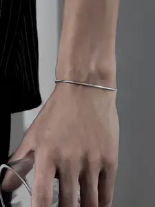 Men's Street Style Minimalist Link Bracelet, Stainless Steel Bracelet, Trendy Simple Plain Color Bracelet, Chic All-match Casual Jewelry As Gift for Boyfriend, Easy to Match