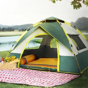 4 Person Large Camping Tent 2x2m, Durable Waterproof Windproof Sun Shade Tent, Fast Assembly Easy Storage for Camping Picnic Backpacking