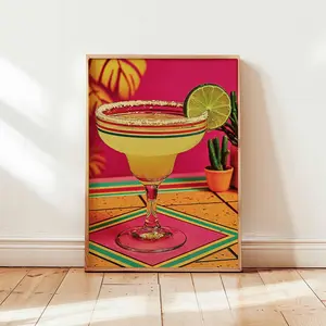 Margarita Poster, Cocktail Drink Print, Mexican Bar Wall Art, Alcohol Decor, Margarita Recipe Poster, Party Drink Posters, Unframed