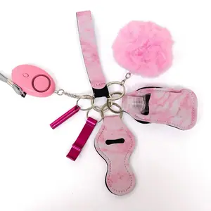 Perfect=%2= %2= %2= %2= 8 Pieces safety Set of Keychains with Pom Pom Whistle and Bottle Opener Comes in Different Colors and Patterns