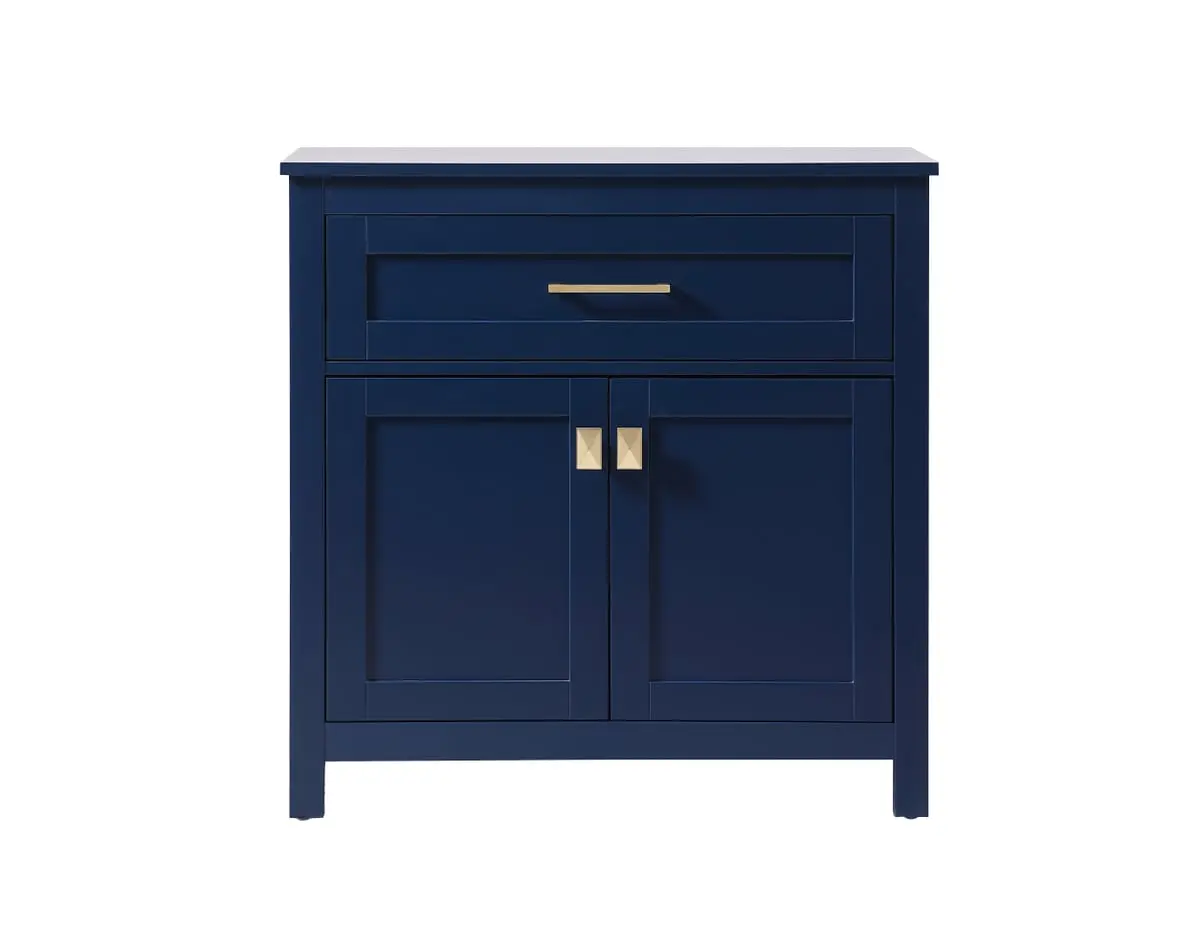 Elegant Kitchen & Bath SC013030BL 30 in. Bathroom Storage Freestanding Cabinet, Blue