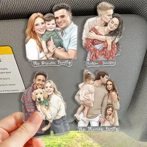 Custom Portrait From Photo Couples Car Visor Clip, Custom Drive Safe Sun Visor Picture Clip, Valentine's Day Gift For Him, Husband