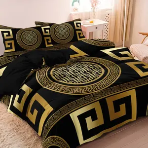 3pcs Set Luxury Baroque Geometric Duvet Cover Set Suitable For Bedroom Hotel Inn School Dormitory Can Be Used As Holiday Gifts Geometric Bedding Set (1*Duvet Cover + 2 Pillowcases, No Comforter, No Pillow)