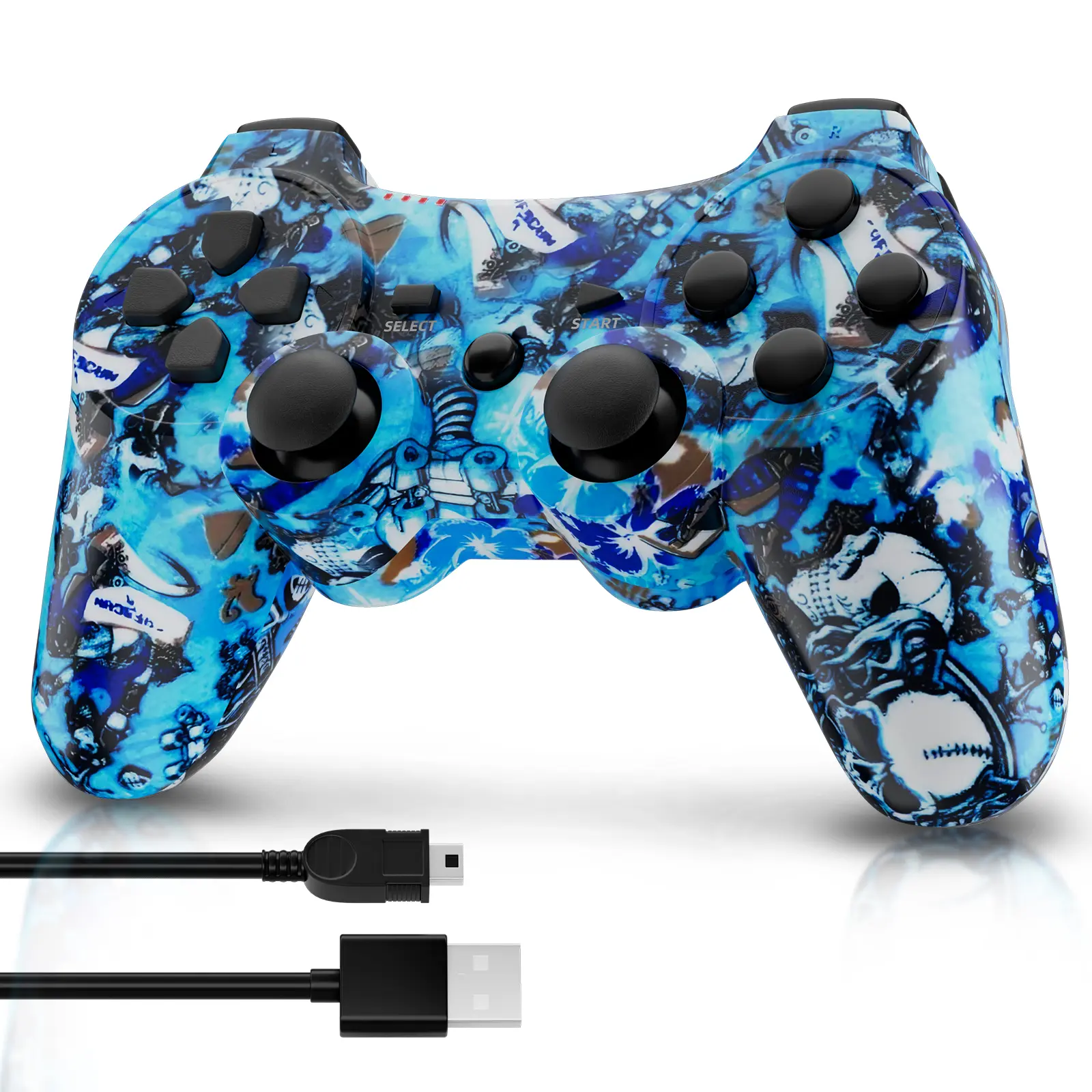 ISHAKO Wireless Game Controller for PS3/PC/Laptop, Wired for PS2, With Double Vibration, Six Axis Gyroscope, Motion sensing, Gamepad, P3 Rebel