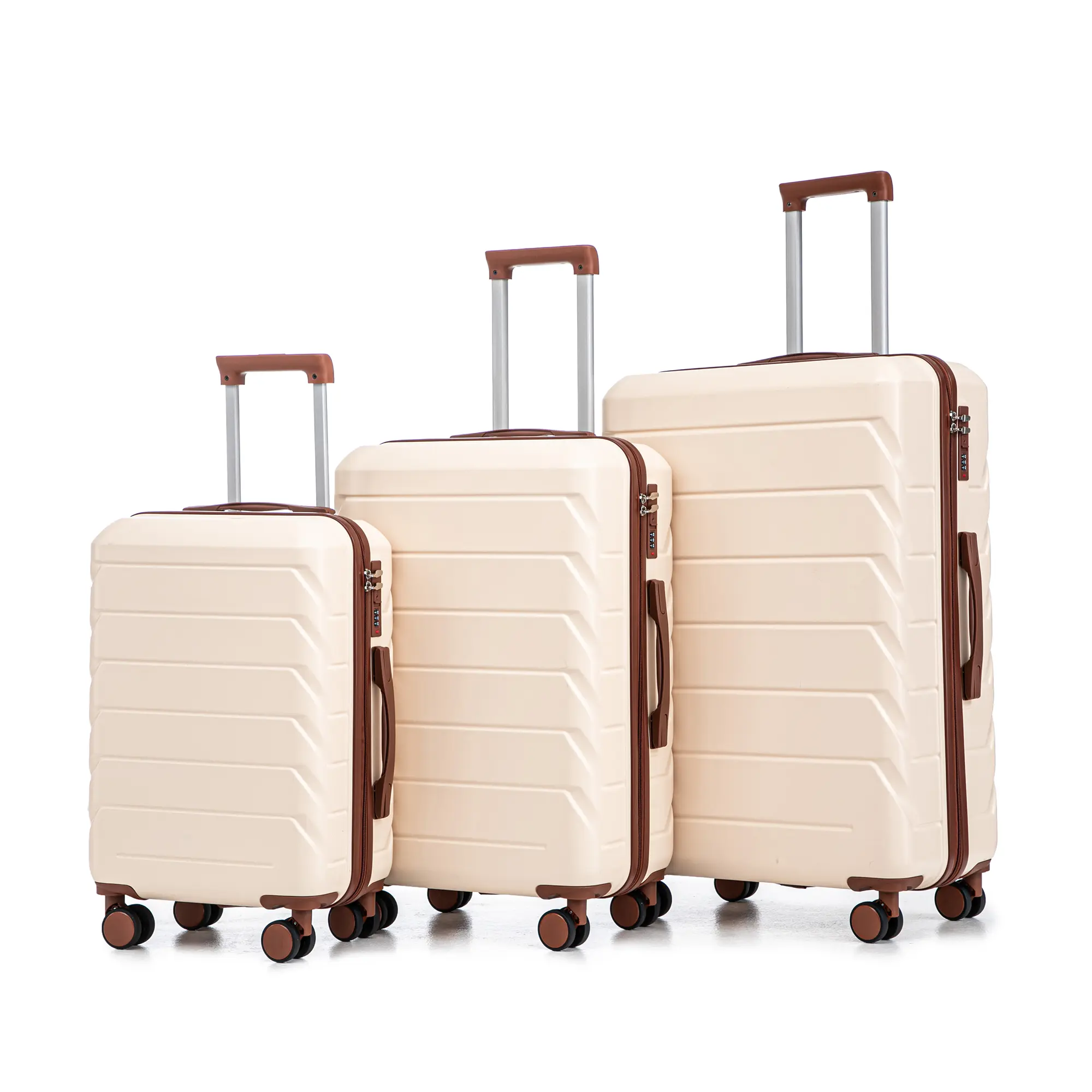 ABS hard shell 20/24/28 inch luggage set, waterproof, sturdy and load-bearing, TSA password secure, easy to push rotating wheels, effortless to pull telescopic rods, large capacity with zipper compartment inside, suitable for family travel