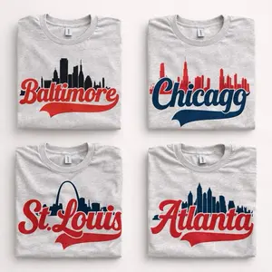 City Skyline Baseball T Shirt