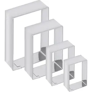 Rectangle cookie   Stainless Steel Rectangle Biscuit Molds Square Pastry Molds Fondant Cake Cookie  Set 1 Inch Depth