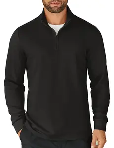 COOFANDY Men's Quarter Zip Up Pullover Lightweight Mock Neck Sweatshirt Casual Long Sleeve Polo Shirt