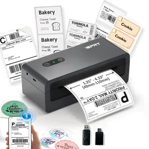 Multi-Purpose 4x6 Bluetooth Thermal Printer - Wireless Shipping Label Maker & DIY Sticker Printer for Home Organization, Small Business Branding & Packaging Supplies，Compatible with Android, iPhone, Windows & Mac summerwins