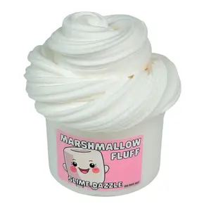 Butter Fluffy Marshmallow Slime 8 Fl Oz – White Non-Sticky Inflatable Snow Butter Slime – Marshmallow Vanilla Scented Beginner Slime