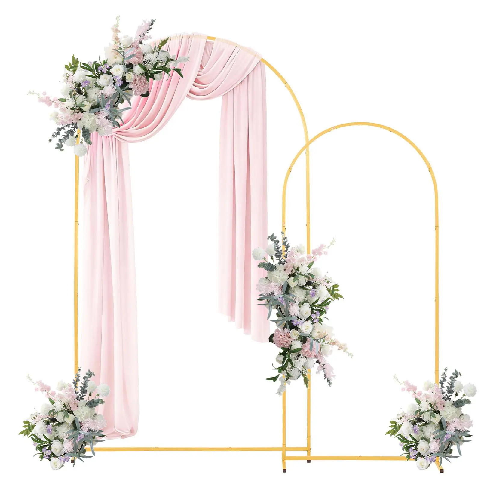 【SummerFinds】VEVOR Arch Backdrop Stand, Set of 2, 7.2 ft and 6 ft, Stable Structure, Easy Assembly, Gold Metal Arch Backdrop Stand for Wedding, Birthday Party, Graduation, Celebration, and Ceremony Decoration