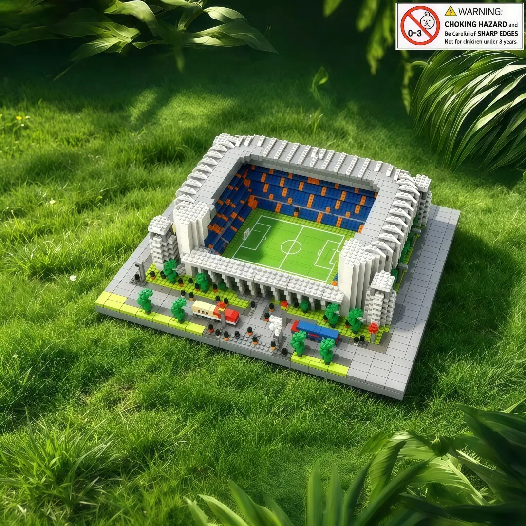 Real Madrid Bernabeu Stadium 3D Football Sturdy Building Block Sets, Building Blocks Model, Desktop Decor, Bookshelf Ornament, Gift for Adults and Teens, Includes Instructions