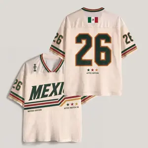 MESH Mexico Soccer Jersey Shirt, Retro Mexico Football Tee, Game Day Top Gift for Fans Men Women