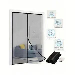 Magnetic Screen Door with Heavy Duty Mesh - Full Frame Hook & Loop Closure, Hands-Free Entry, Pet-Friendly, Pest Resistant, Lets Fresh Air In, Fits Doors Up To 39x82 Inches