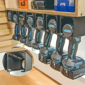 Garage Tool Organizer Rack, Wall Mounted Tool Storage with Drill Holder and Tool Shelf