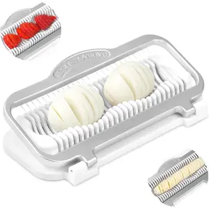 Egg Slicer for Hard Boiled Eggs Banana Slicer Aluminium & Stainless Steel Wires Heavy Duty Bigger for Strawberry Mushroom Dishwasher Safe
