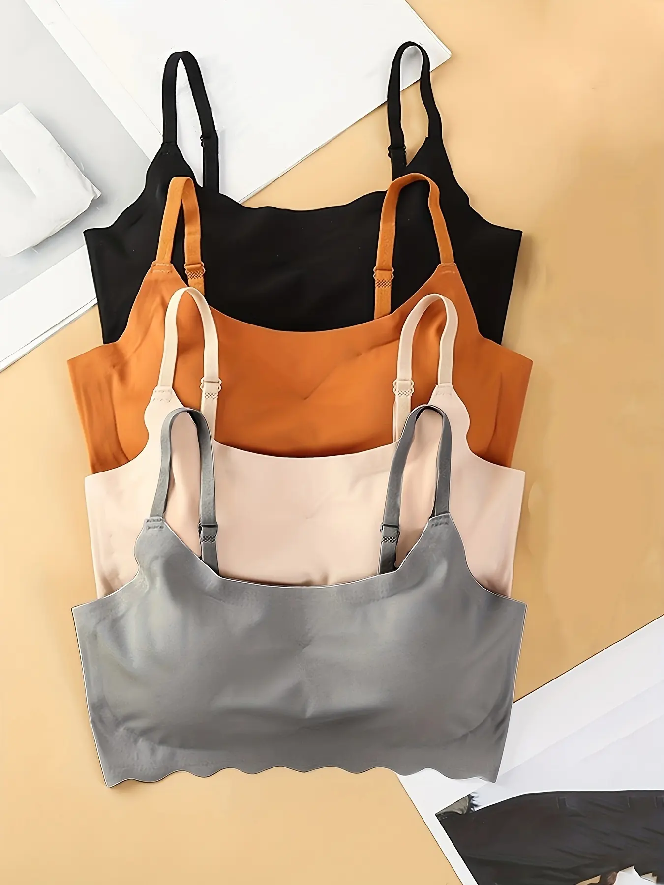 UltraSoft Bralette Set - 4pcs Seamless Wire-Free Comfort with Adjustable Straps & Removable Pads for Women's Daily Wear - Chic, Day Everyday Comfortable Fit