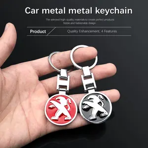 Car Badge Keychain Zinc Alloy Keyring Pendant Fashionable Alloy Keychain For Peugeot 206 308 208 207 3008 307 2008 508 407 5008 408 4008 Rifter 301 RCZ 108 608 107 607 Car Logo Keychains