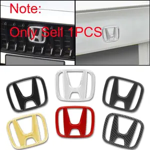 1Pcs 3D ABS For Honda Civic City FIT Accord Odyssey CR-V XR-V HR-V Insight Pilot Vezel Car Head Front Hood Grill Bonnet Emblem Rear Tail Trunk Badge H Logo Sticker Decal Decoration Auto Accessories Vehicle Exterior Decoration