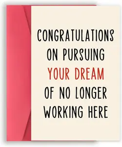 Funny Retirement Card Gifts for Boss Coworker, Humor Leaving Farewell Card for Women Men, Goodbye Gifts, Resignation Cards