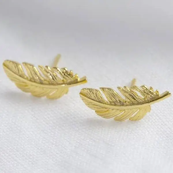 Lisa Angel Feather Earrings Studs
