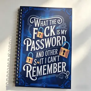 Simple password book, minimalist password manager, secure website and address logbook, quick access notepad, perfect