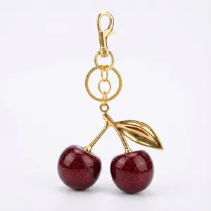 Designer Cherry Alloy Keychain & Bag Charm | Fashion Accessory & Gift