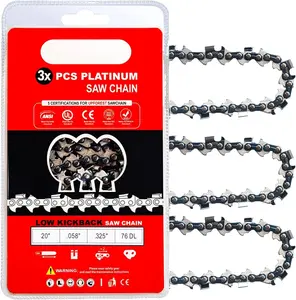 20 Inch  Chain .325" Pitch- .058" Gauge 76 Drive Links for Blue Max 53543, 8901, 8902 (3 Chains)(21EOP76X3)