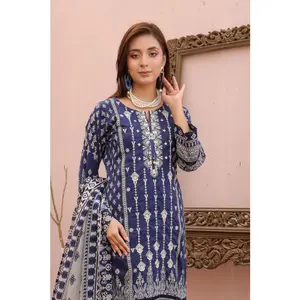 Royal Navy 3-Piece Embroidered Lawn Set