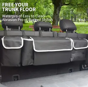 Waterproof Storage Bag Waterproof Foldable Cargo Storage Bag, Car Trunk Organization And Storage, Rear Seat Hanging Storage Bag, with 4 Pockets, Suitable for SUV, Truck, MPV, for JEEP, MPV
