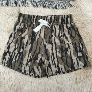 camo printed drawstring kids boys summer beach shorts