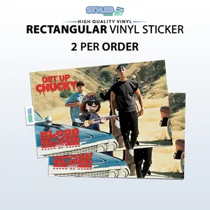 Chucky Funny Get Up Vinyl - High Quality Vinyl from Blood in Blood Out rectangle vinyl sticker