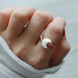Moon Shell Wire Wrapped Ring