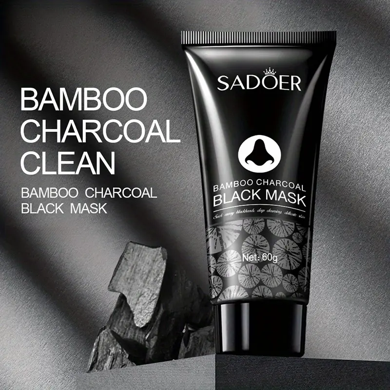 Bamboo Charcoal Cleansing Mud Mask: Deeply Cleanses Pores, Moisturizes the Face, and Refines Skin Texture. Ideal for Oily Skin, Suitable for Both Men and Women