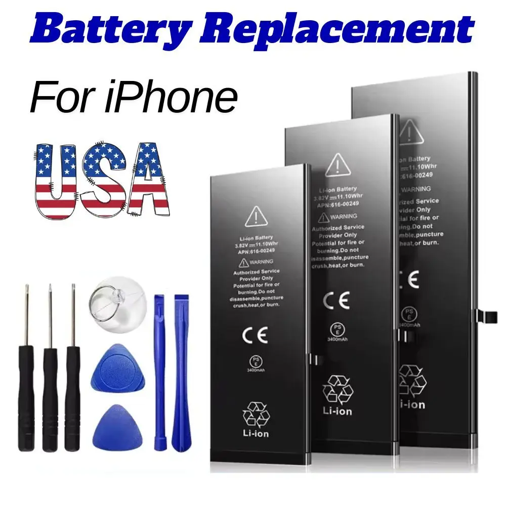 High-Capacity Li-Ion IC Protection Lithium Replacement Batteries for iPhone 6, 6s, 7, 8, SE, X, XR, 11, 12, 13, 14, 15 Pro Max - Mobile Phone Accessories, Lithium Replacement Battery, Iphone Xr